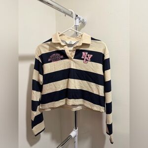 H&M Navy and Cream Rugby Shirt
